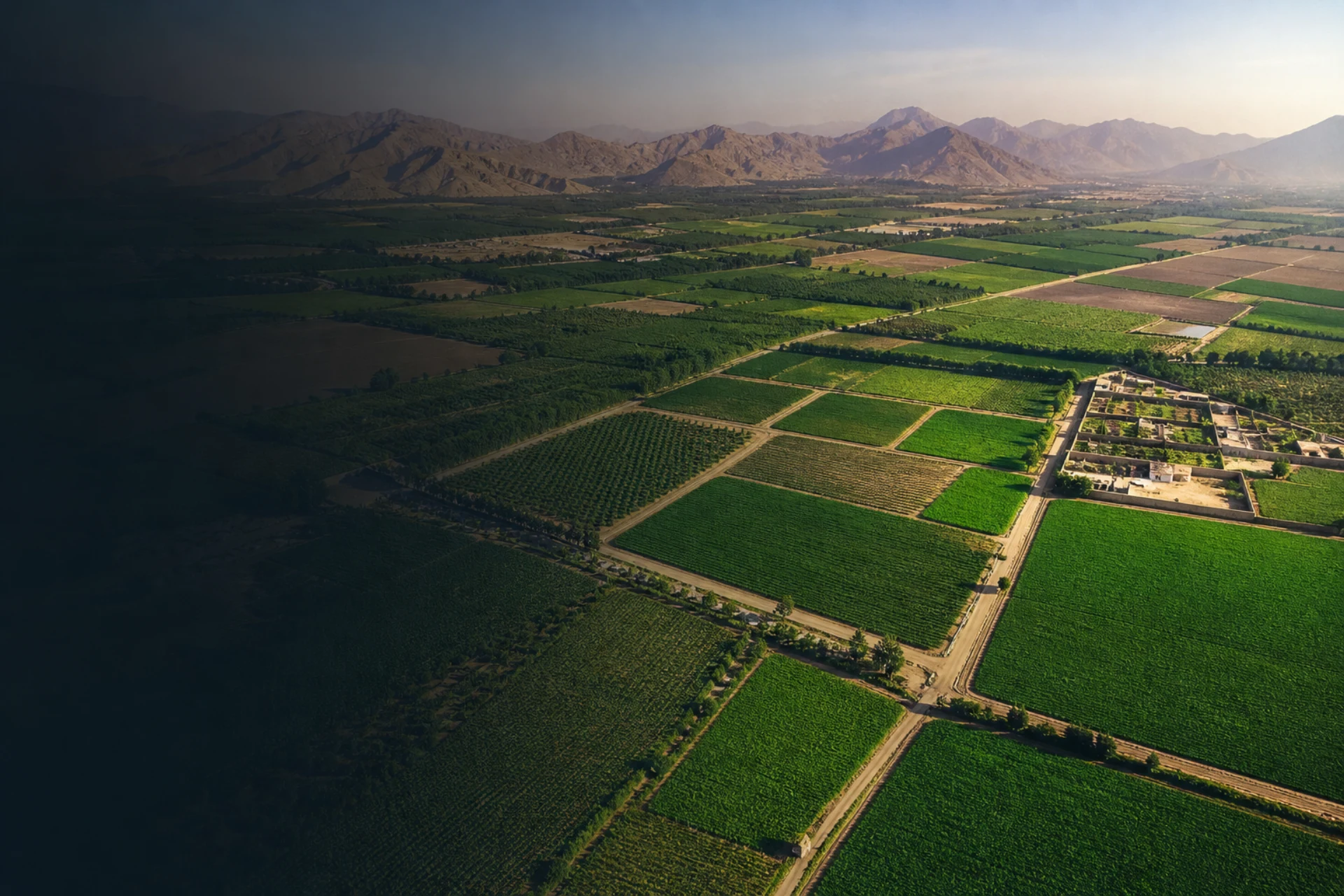 Vista aérea de terrenos en el valle de Huaral